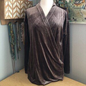 NEW Suzanne Betro Velvet Wrap Blouse - Boho Retro Y2K Minimalist